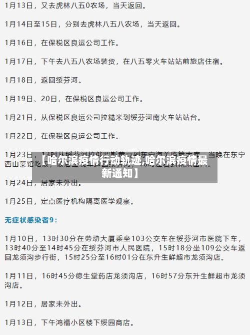 【哈尔滨疫情行动轨迹,哈尔滨疫情最新通知】-第2张图片