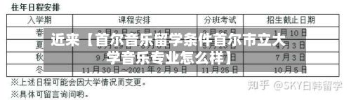 近来【首尔音乐留学条件首尔市立大学音乐专业怎么样】-第2张图片