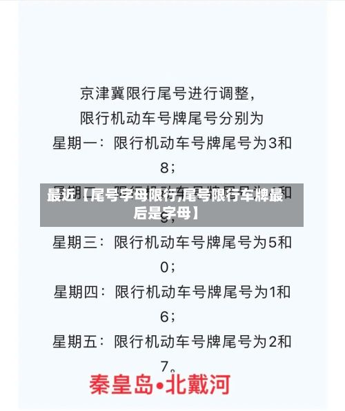 最近【尾号字母限行,尾号限行车牌最后是字母】-第2张图片