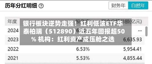 银行板块逆势走强!红利低波ETF华泰柏瑞(512890)近五年回报超50% 机构:红利资产成压舱之选-第3张图片