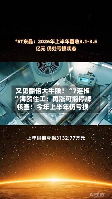 又见翻倍大牛股！“7连板”海鸥住工：再涨可能停牌核查！今年上半年仍亏损-第2张图片