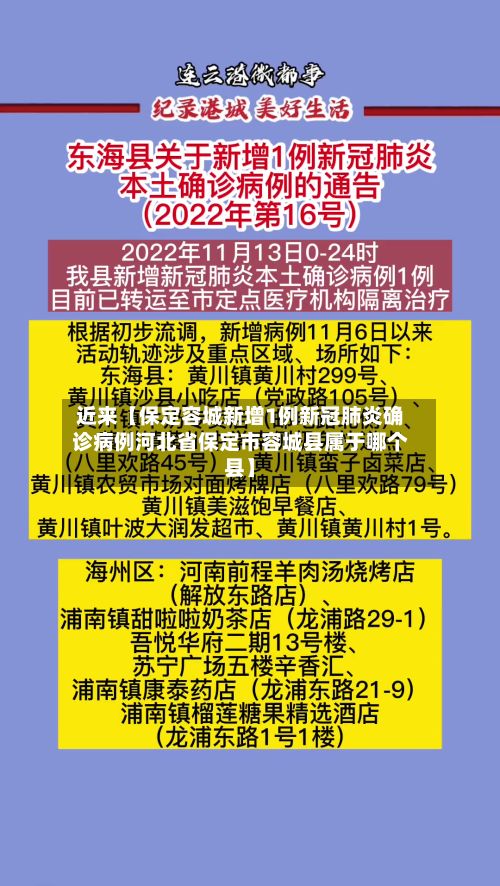 近来【保定容城新增1例新冠肺炎确诊病例河北省保定市容城县属于哪个县】-第2张图片