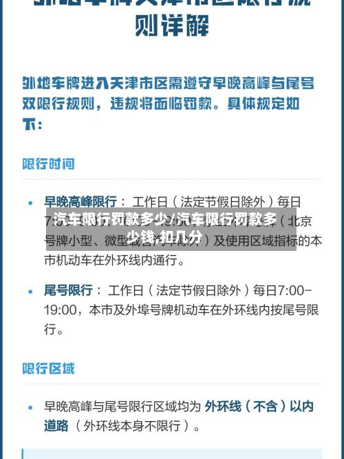 汽车限行罚款多少/汽车限行罚款多少钱,扣几分