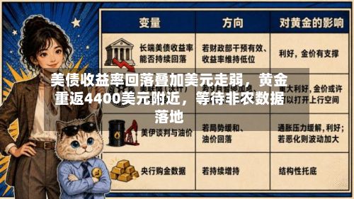 美债收益率回落叠加美元走弱	，黄金重返4400美元附近，等待非农数据落地-第1张图片