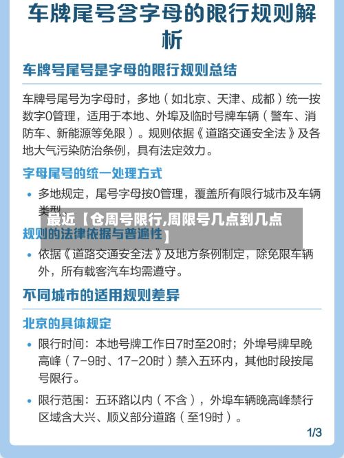 最近【仓周号限行,周限号几点到几点】