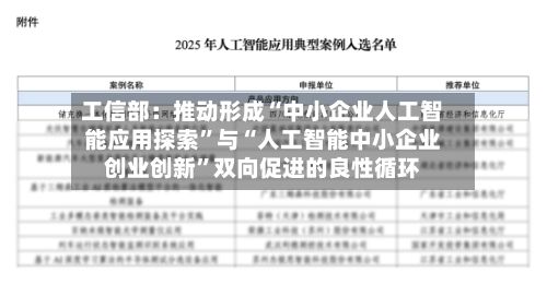工信部：推动形成“中小企业人工智能应用探索	”与“人工智能中小企业创业创新”双向促进的良性循环-第2张图片
