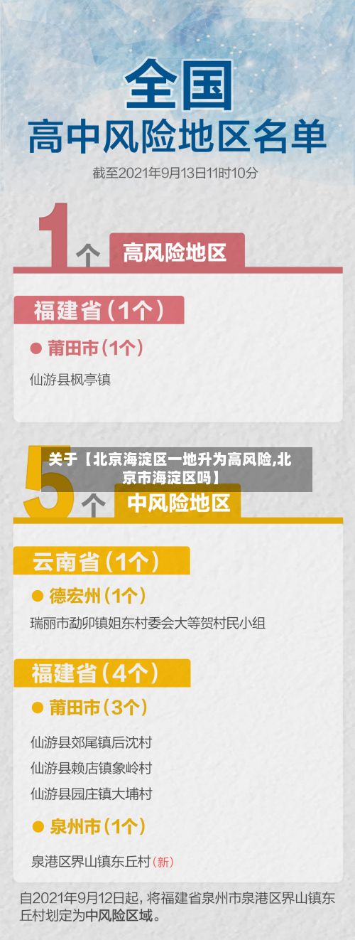 关于【北京海淀区一地升为高风险,北京市海淀区吗】