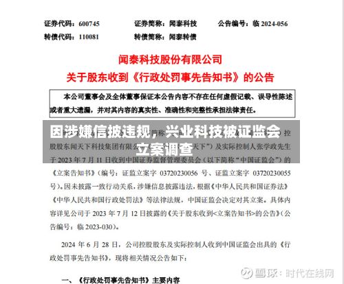 因涉嫌信披违规，兴业科技被证监会立案调查-第2张图片