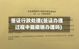 签证行政处理(签证办理过程中能撤销办理吗)