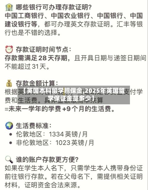 【英国本科留学担保金,2025年英国留学保证金是多少】