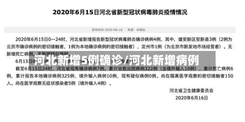 河北新增5例确诊/河北新增病例