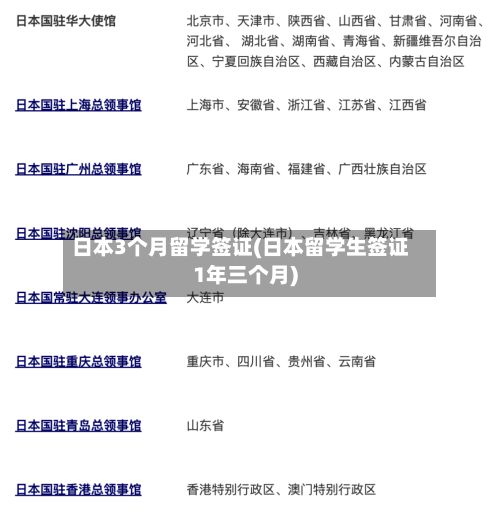 日本3个月留学签证(日本留学生签证1年三个月)