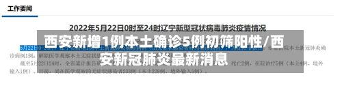 西安新增1例本土确诊5例初筛阳性/西安新冠肺炎最新消息