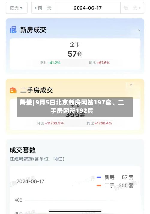 每天网签| 9月5日北京新房网签197套、二手房网签192套-第2张图片
