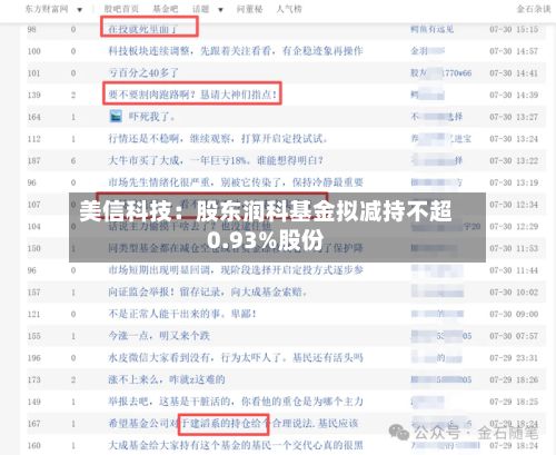 美信科技：股东润科基金拟减持不超0.93%股份-第2张图片