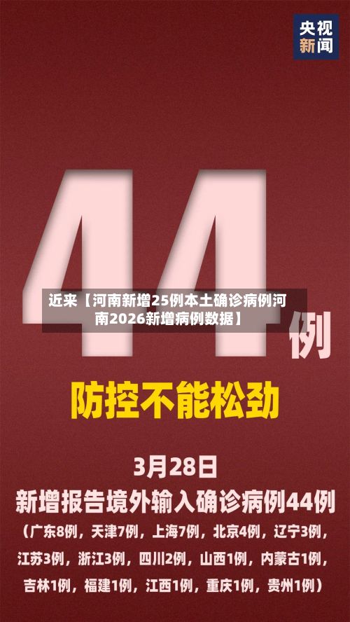 近来【河南新增25例本土确诊病例河南2026新增病例数据】