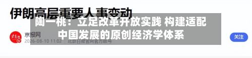 陶一桃:立足改革开放实践 构建适配中国发展的原创经济学体系-第2张图片
