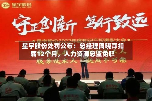 星宇股份处罚公布：总经理周晓萍扣薪12个月，人力资源总监免职-第2张图片