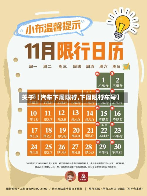 关于【汽车下周限行,下周限行车号】