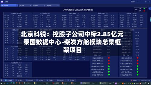 北京科锐:控股子公司中标2.85亿元泰国数据中心-柴发方舱模块总集框架项目
