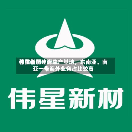 伟星新材：近来已在泰国建有生产基地，东南亚、南亚一带海外业务占比较高-第2张图片