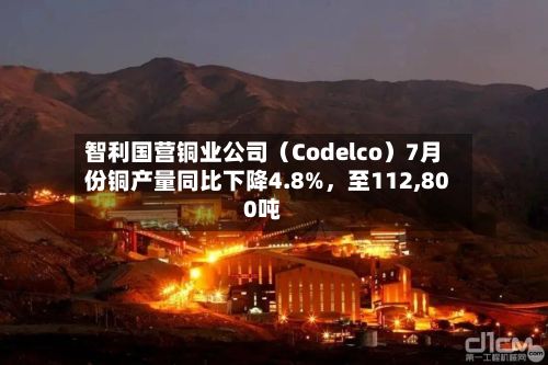 智利国营铜业公司（Codelco）7月份铜产量同比下降4.8%	，至112,800吨-第2张图片