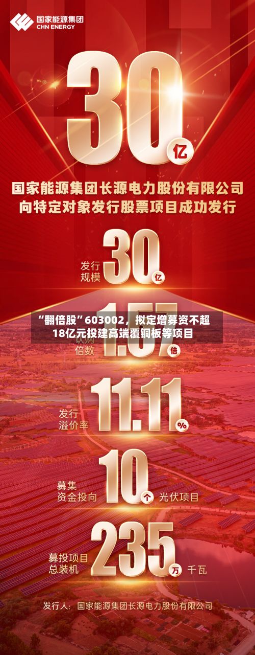 “翻倍股”603002,拟定增募资不超18亿元投建高端覆铜板等项目