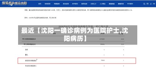 最近【沈阳一确诊病例为医院护士,沈阳病历】-第3张图片