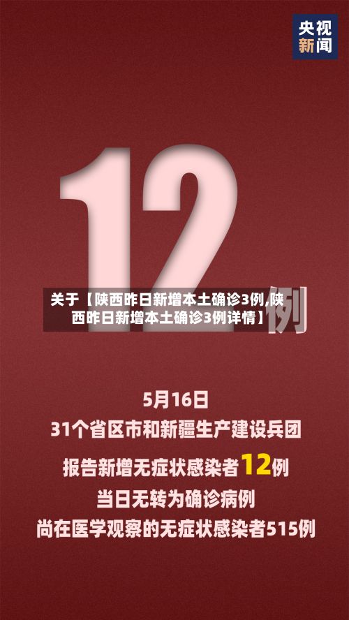 关于【陕西昨日新增本土确诊3例,陕西昨日新增本土确诊3例详情】