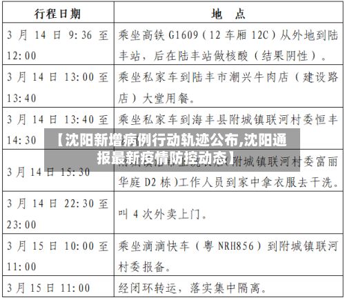 【沈阳新增病例行动轨迹公布,沈阳通报最新疫情防控动态】-第2张图片