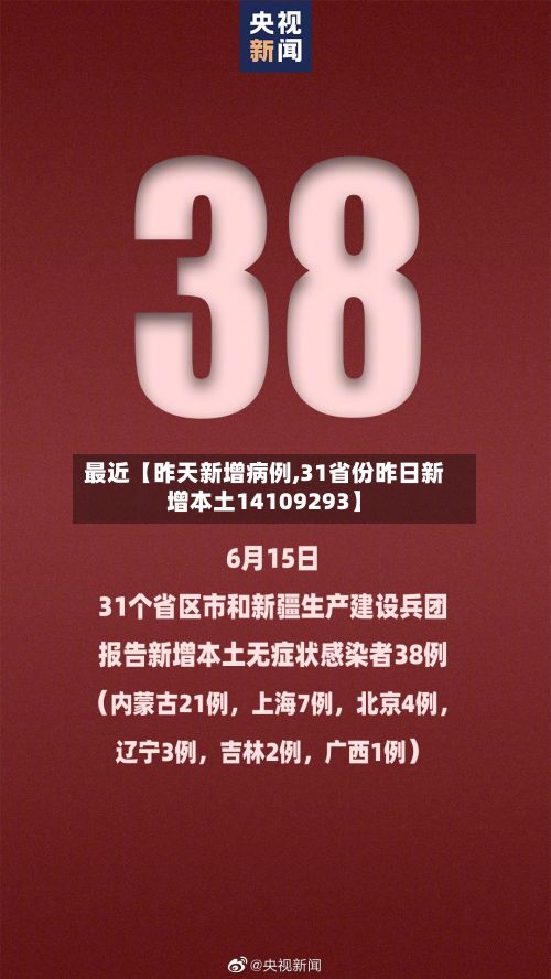最近【昨天新增病例,31省份昨日新增本土14109293】