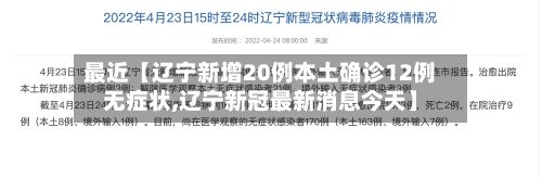 最近【辽宁新增20例本土确诊12例无症状,辽宁新冠最新消息今天】