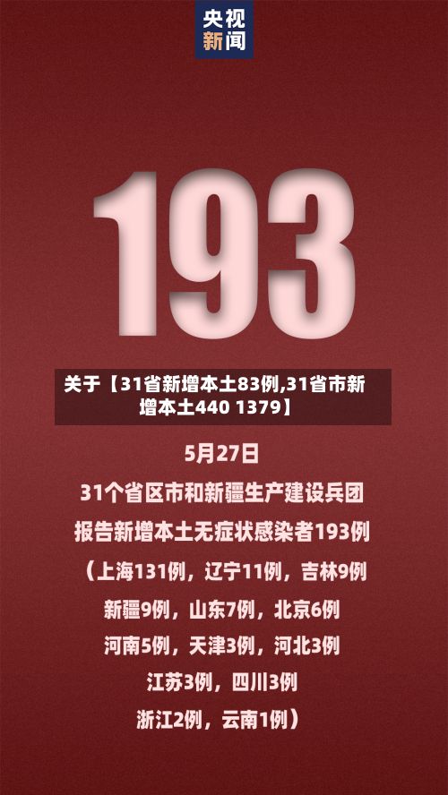 关于【31省新增本土83例,31省市新增本土440 1379】
