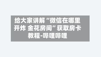 给大家讲解“微信在哪里开炸 金花房间”获取房卡教程-哔哩哔哩-第2张图片