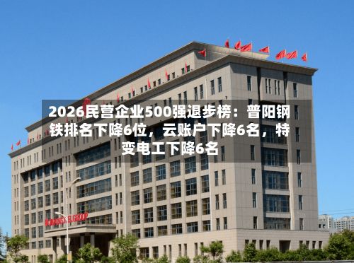 2026民营企业500强退步榜：普阳钢铁排名下降6位	，云账户下降6名，特变电工下降6名-第3张图片