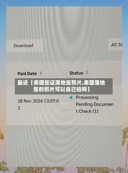 最近【泰国签证落地签照片,泰国落地签的照片可以自己拍吗】-第3张图片