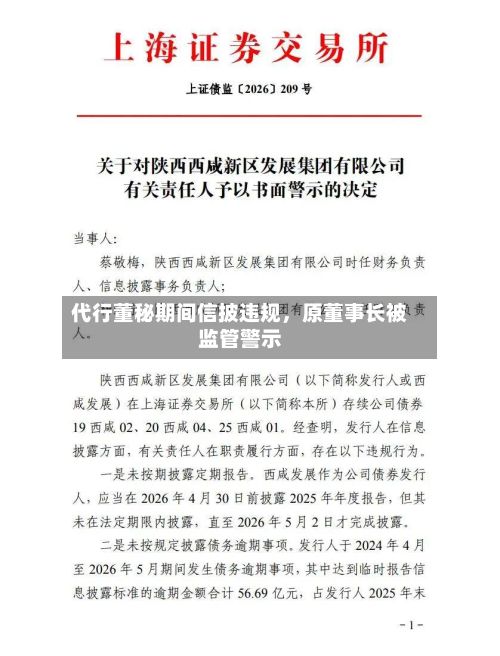 代行董秘期间信披违规，原董事长被监管警示-第2张图片